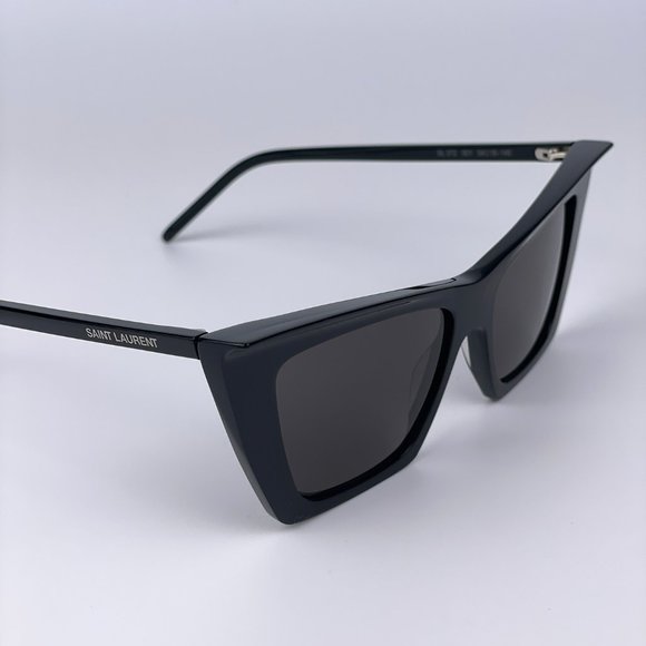 NEW Saint Laurent New Wave SL372 001 Women Black Cat Eye Sunglasses - Picture 9 of 16